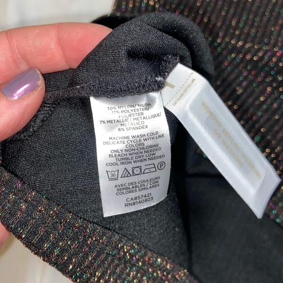 LOFT Shimmer Sweater Dress New! Multicolored glitter metallic medium black - Picture 4 of 11